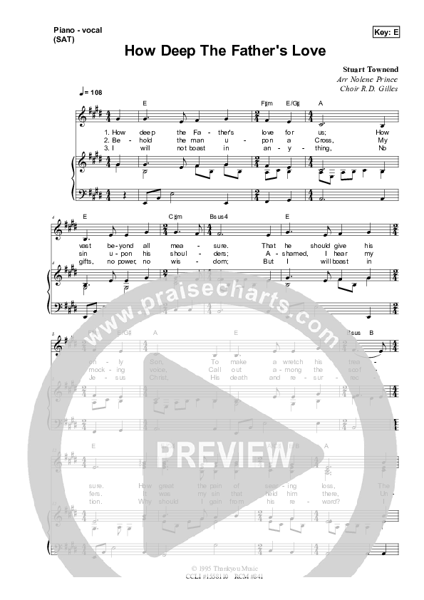 How Deep The Father's Love For Us Lead & Piano (Dennis Prince / Nolene Prince)