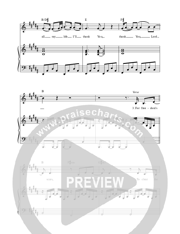 A Thousand Times (Thank You) Piano/Vocal (Life Worship / Chelsea Carins / Ryan Carins)