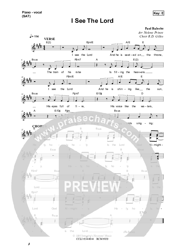 I See The Lord Lead & Piano (Dennis Prince / Nolene Prince)