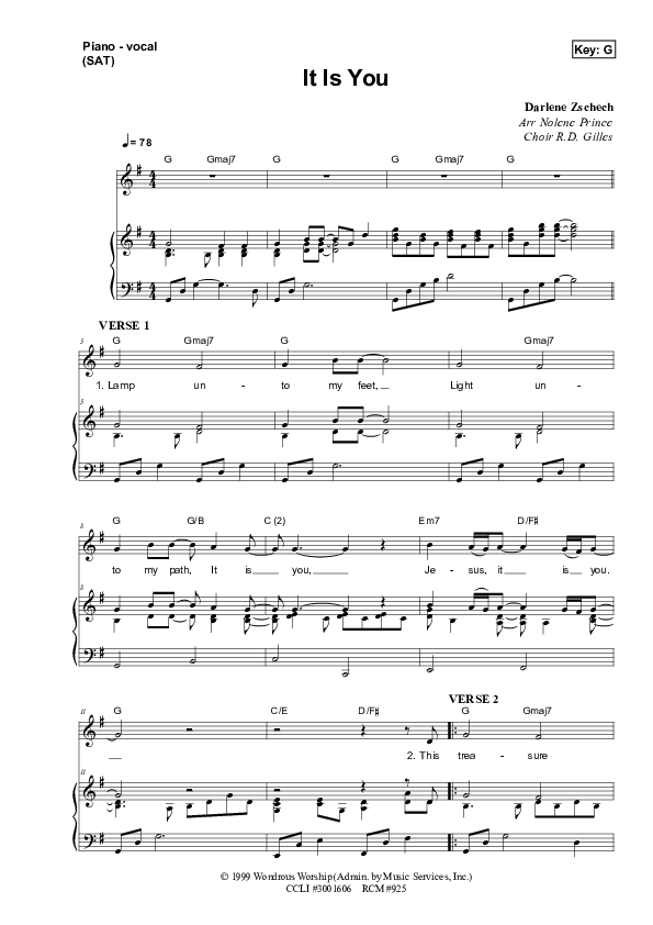 It Is You Lead & Piano (Dennis Prince / Nolene Prince)