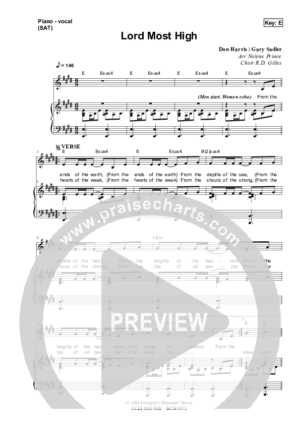 Lord Most High Piano/Vocal (SAT) (Dennis Prince / Nolene Prince)