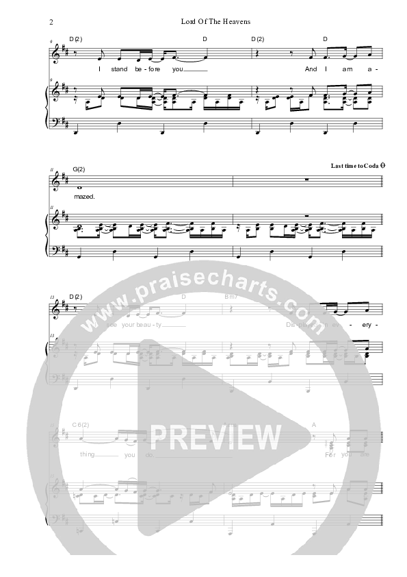 Lord Of The Heavens Piano/Vocal (SAT) (Dennis Prince / Nolene Prince)