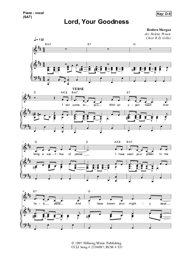 Lord Your Goodness Lead & Piano (Dennis Prince / Nolene Prince)