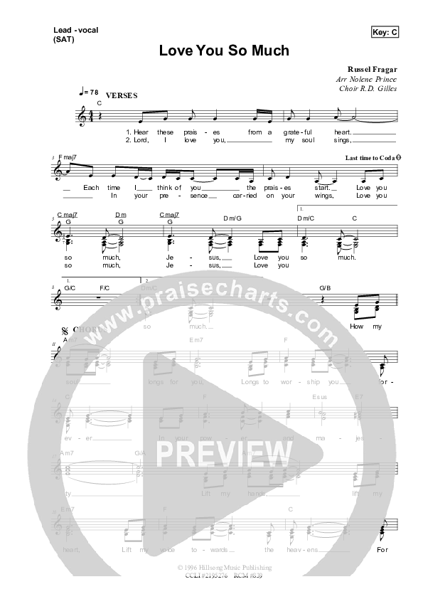 Love You So Much Lead & Piano (Dennis Prince / Nolene Prince)