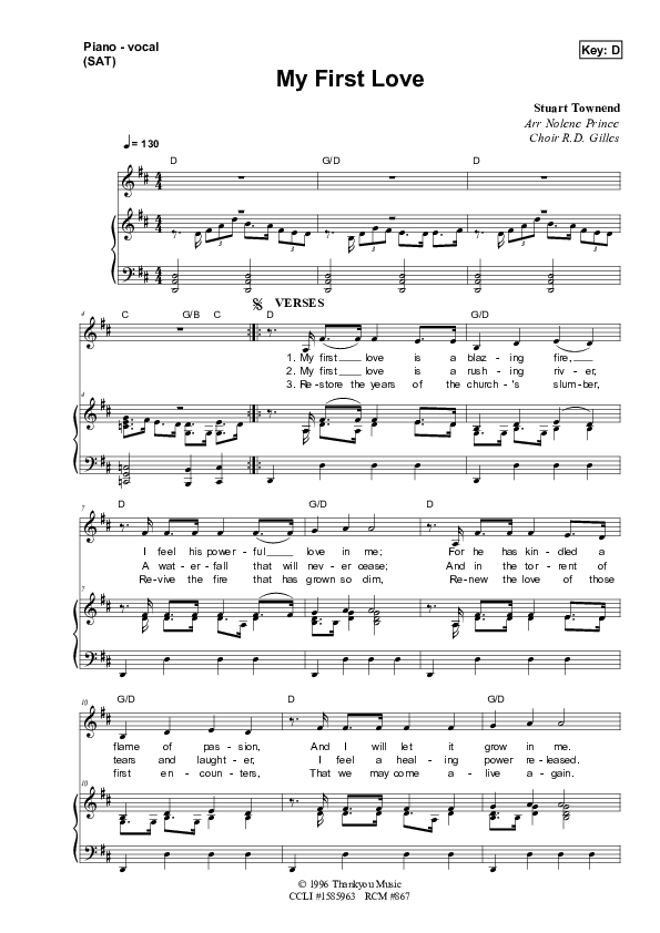 My First Love Lead & Piano (Dennis Prince / Nolene Prince)