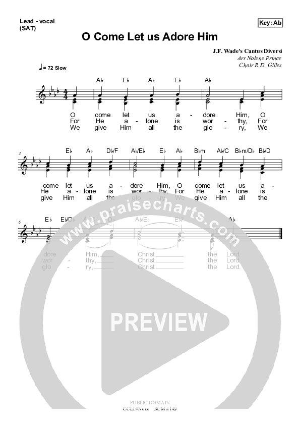 O Come Let Us Adore Him Lead & Piano (Dennis Prince / Nolene Prince)
