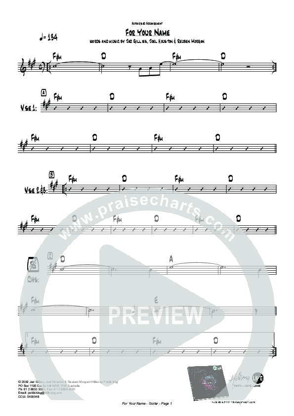 For Your Name Guitar (Hillsong Worship)