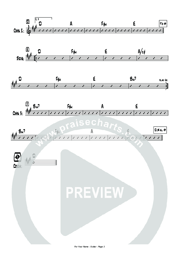 For Your Name Guitar (Hillsong Worship)