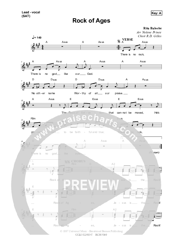 Rock Of Ages Lead & Piano (Dennis Prince / Nolene Prince)