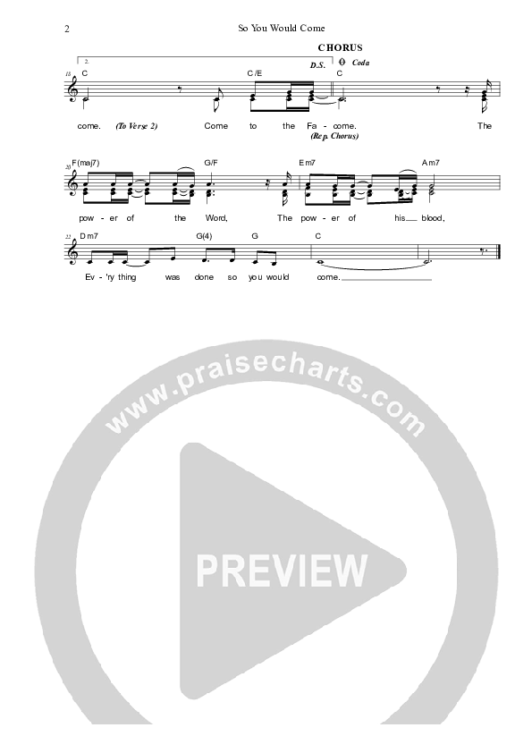 So You Would Come Lead & Piano (Dennis Prince / Nolene Prince)