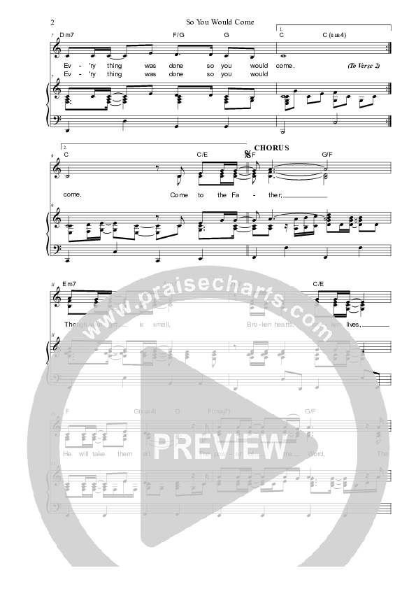 So You Would Come Piano/Vocal (SAT) (Dennis Prince / Nolene Prince)