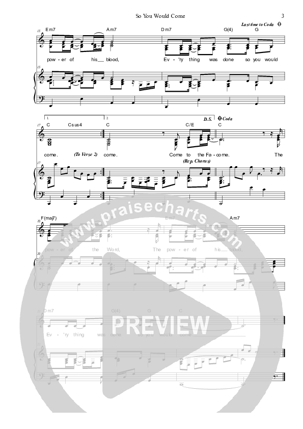 So You Would Come Piano/Vocal (SAT) (Dennis Prince / Nolene Prince)