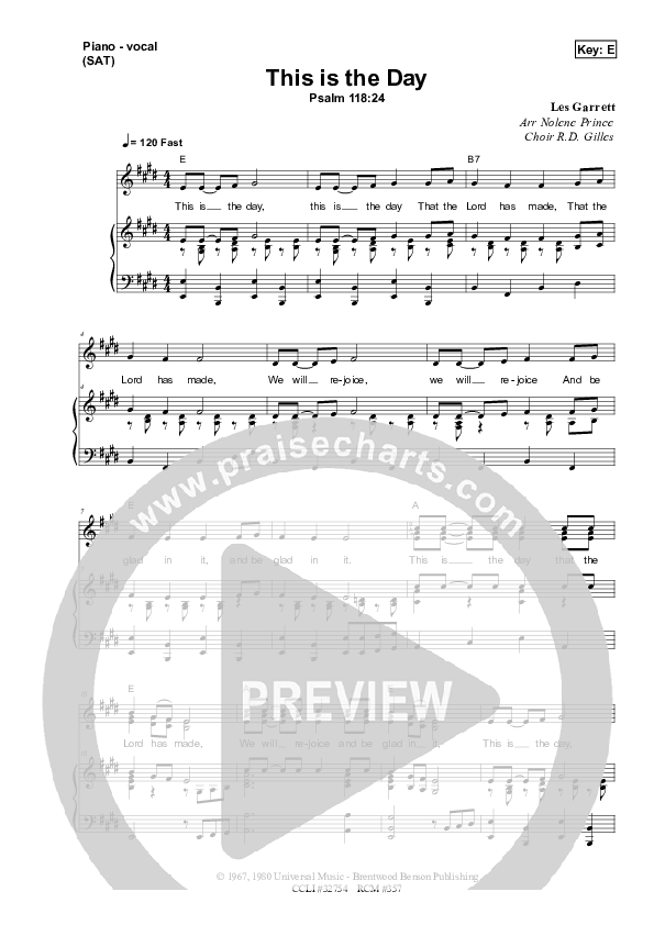 This Is The Day Lead & Piano (Dennis Prince / Nolene Prince)