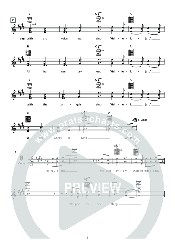 Glow Lead Sheet (Hillsong Worship)