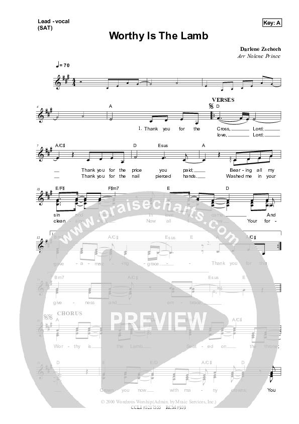 Worthy Is The Lamb Lead & Piano (Dennis Prince / Nolene Prince)