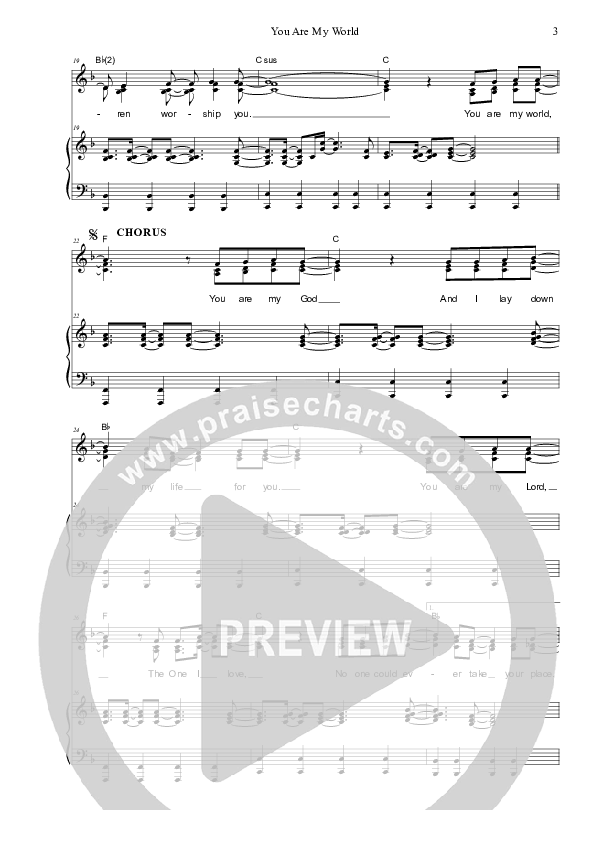 You Are My World Piano/Vocal (SAT) (Dennis Prince / Nolene Prince)