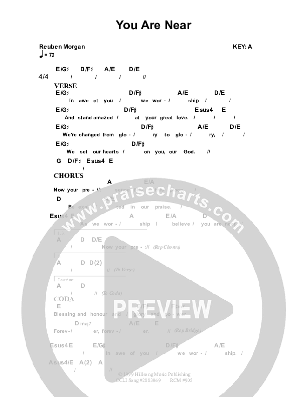 You Are Near Chords & Lyrics (Dennis Prince / Nolene Prince)