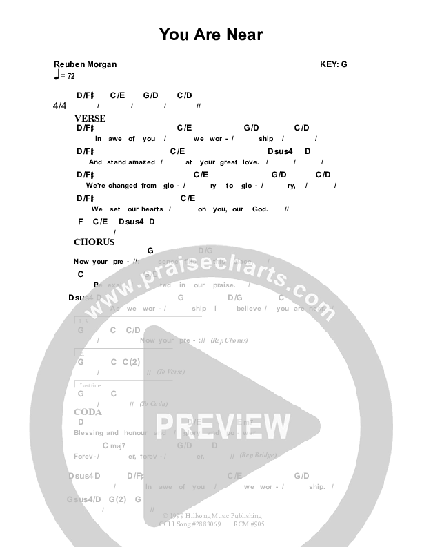 You Are Near Chords & Lyrics (Dennis Prince / Nolene Prince)