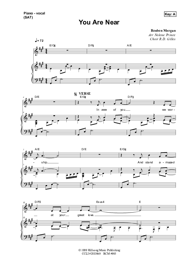 You Are Near Lead & Piano (Dennis Prince / Nolene Prince)