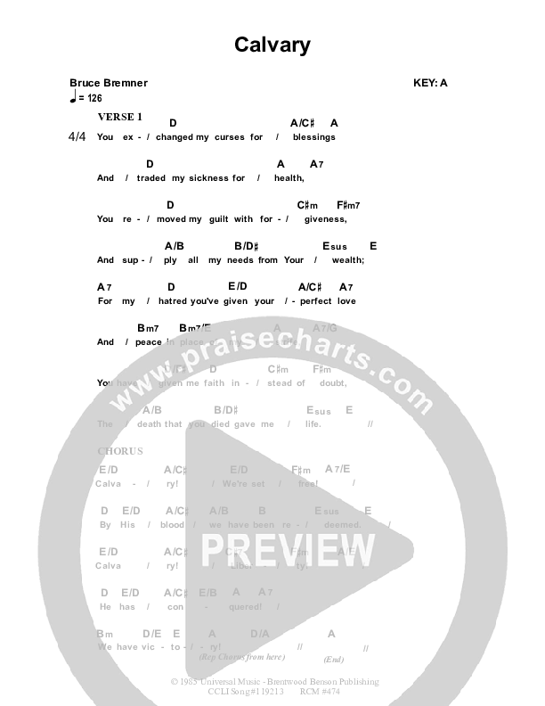Calvary Chords & Lyrics (Dennis Prince / Nolene Prince)