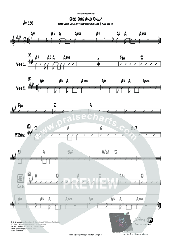 God One And Only (Instrumental) Rhythm Chart (Hillsong Worship)