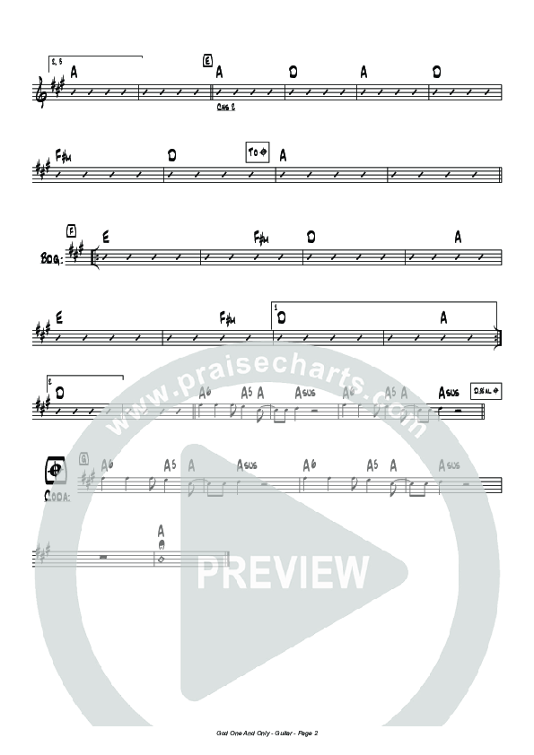 God One And Only (Instrumental) Rhythm Chart (Hillsong Worship)