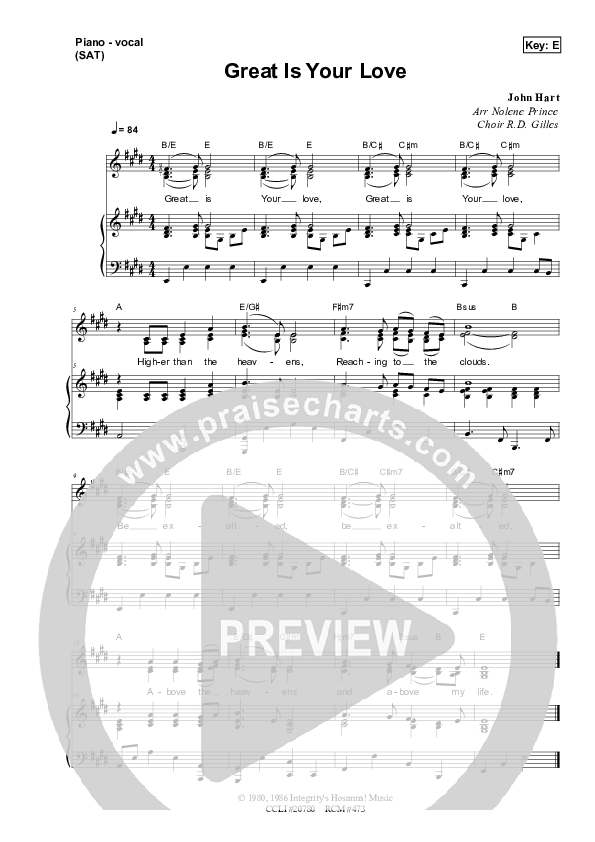 Great Is Your Love Lead & Piano (Dennis Prince / Nolene Prince)