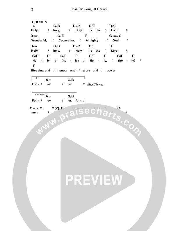 Hear The Song Of Heaven Chords & Lyrics (Dennis Prince / Nolene Prince)