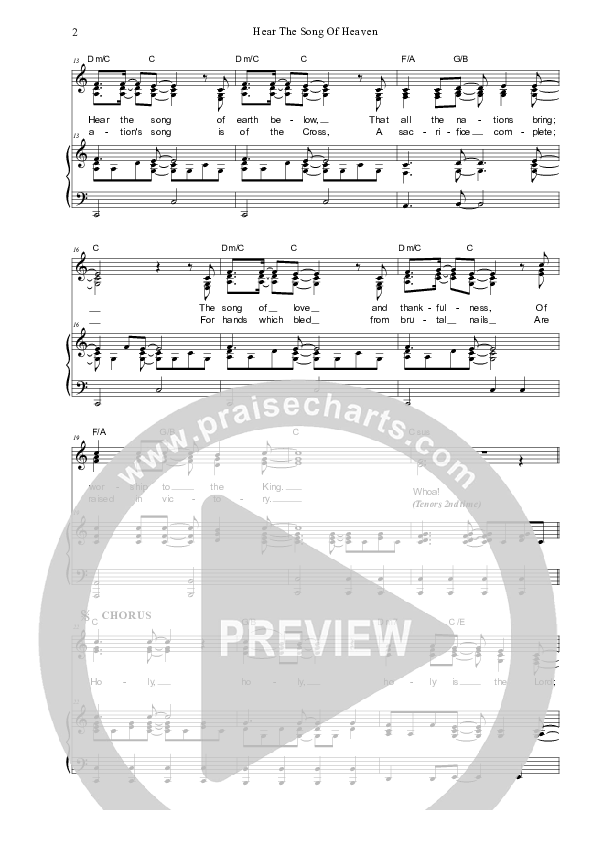 Hear The Song Of Heaven Piano/Vocal (SAT) (Dennis Prince / Nolene Prince)