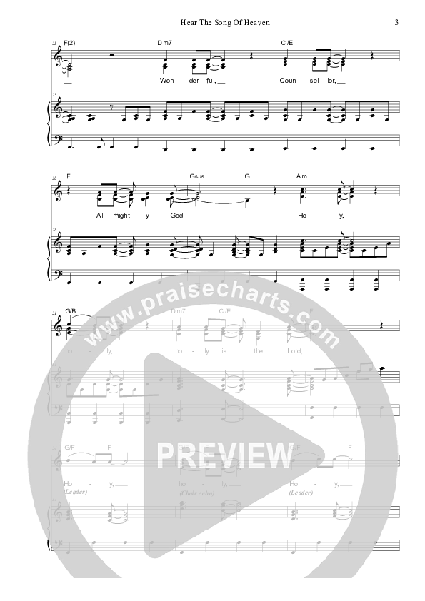Hear The Song Of Heaven Piano/Vocal (SAT) (Dennis Prince / Nolene Prince)