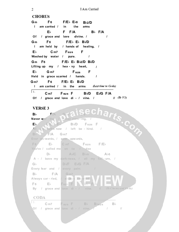 I Am Carried Chords & Lyrics (Dennis Prince / Nolene Prince)