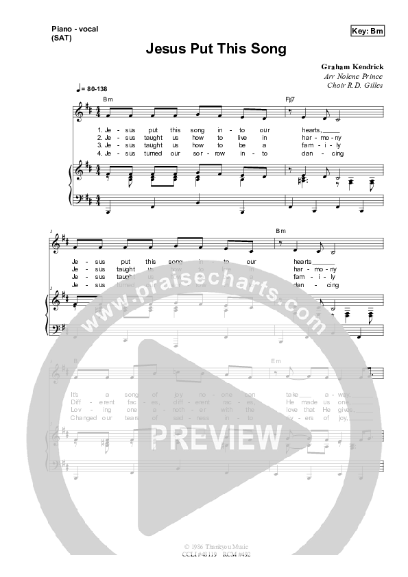 Jesus Put This Song Lead & Piano (Dennis Prince / Nolene Prince)