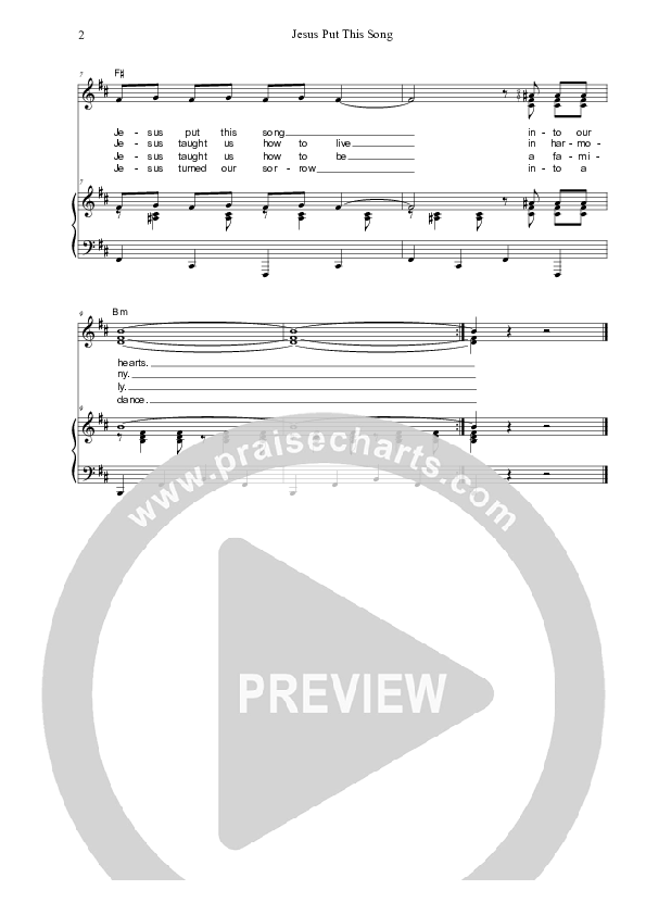 Jesus Put This Song Piano/Vocal (SAT) (Dennis Prince / Nolene Prince)