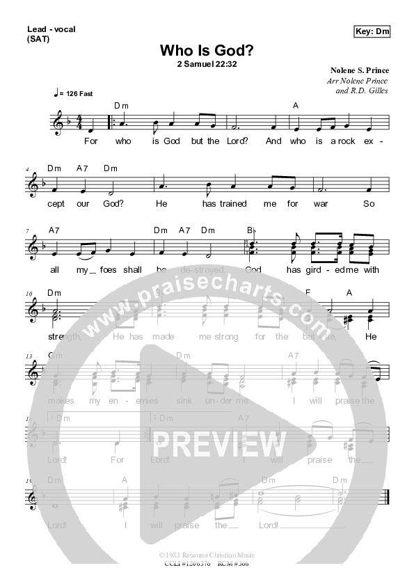 Who Is God Lead & Piano (Dennis Prince / Nolene Prince)