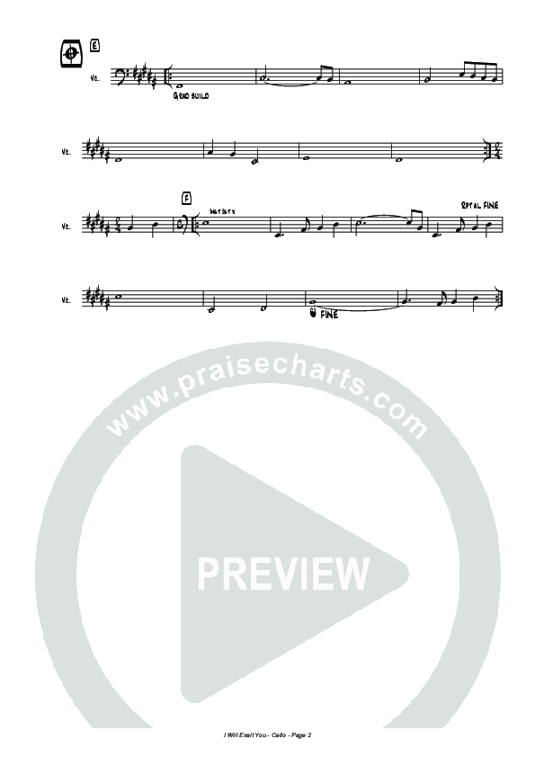 I Will Exalt You Cello (Hillsong Worship)
