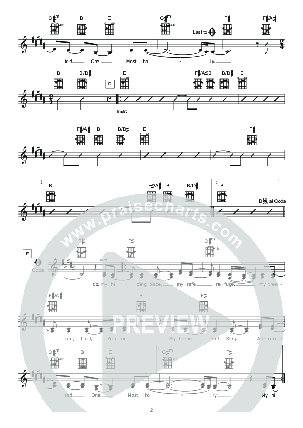 I Will Exalt You Lead Sheet (SAT) (Hillsong Worship)