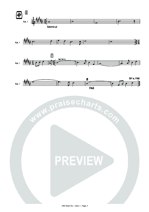 I Will Exalt You Violin 1 (Hillsong Worship)