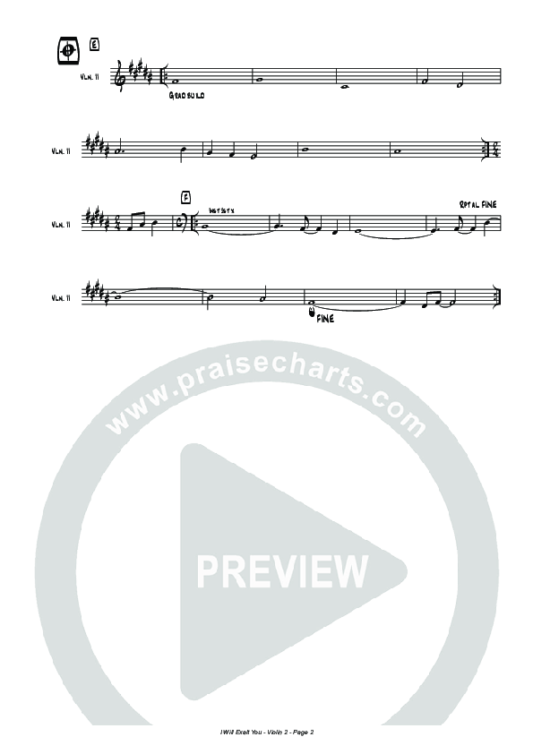 I Will Exalt You Violin 2 (Hillsong Worship)