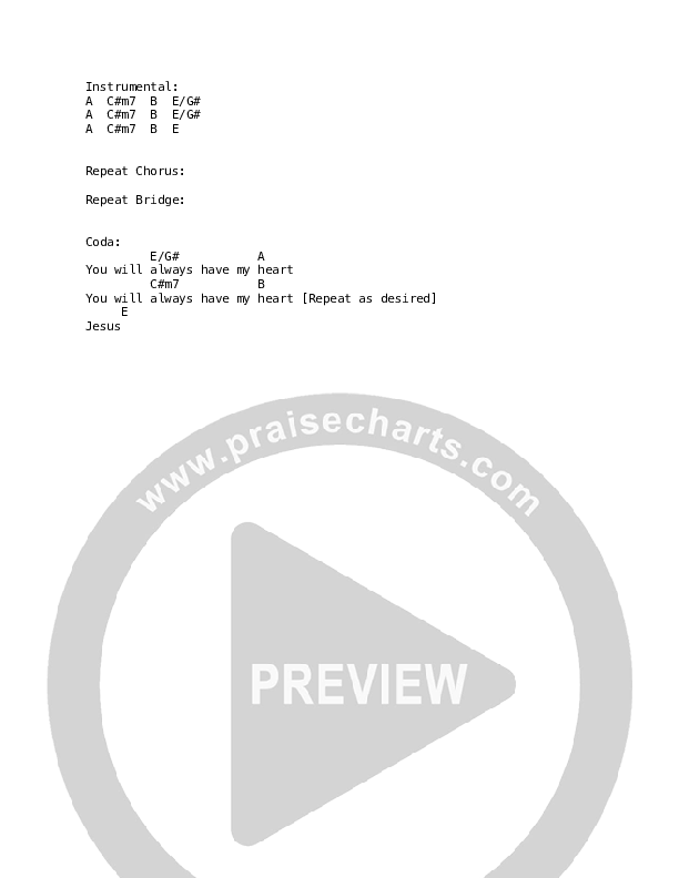 Jesus Only You Chord Chart (Martin Smith)
