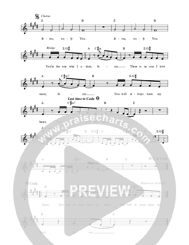 Jesus Only You Lead Sheet (Martin Smith)
