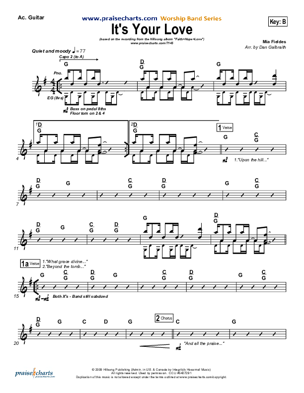 It's Your Love Acoustic Guitar (Hillsong Worship)