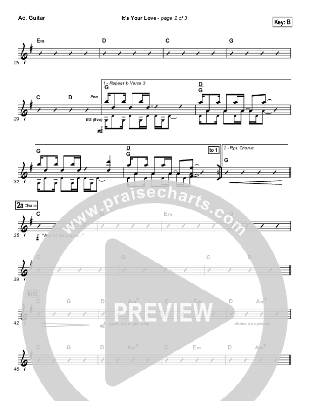 It's Your Love Acoustic Guitar (Hillsong Worship)