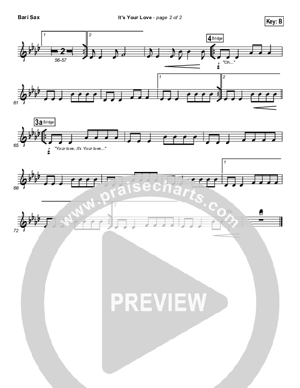 It's Your Love Bari Sax (Hillsong Worship)