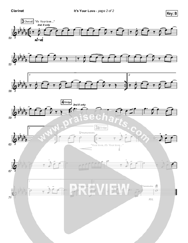 It's Your Love Clarinet (Hillsong Worship)