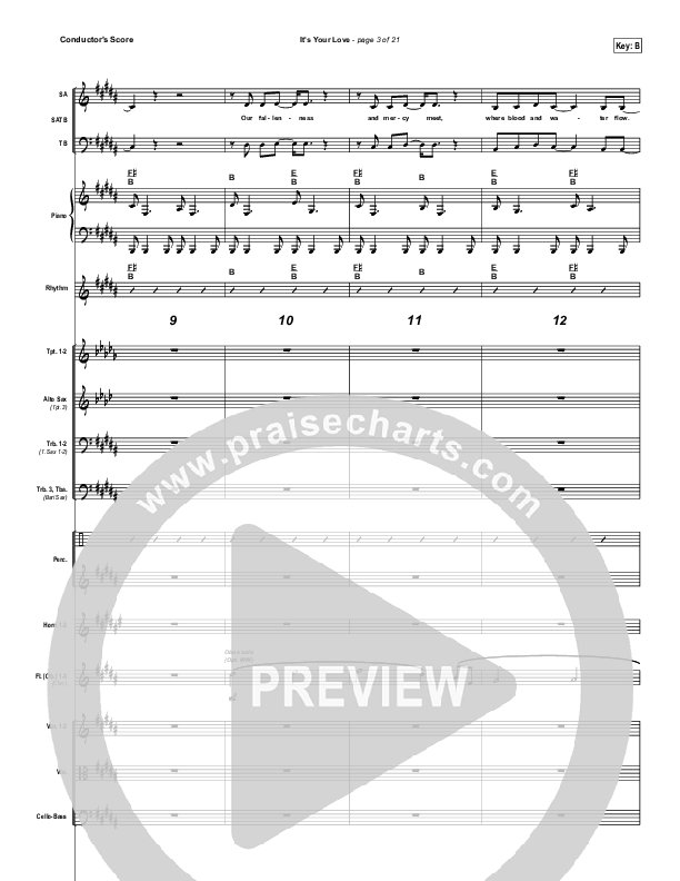 It's Your Love Conductor's Score (Hillsong Worship)