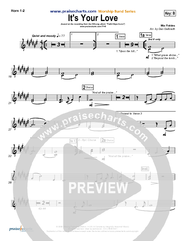 It's Your Love French Horn 1/2 (Hillsong Worship)