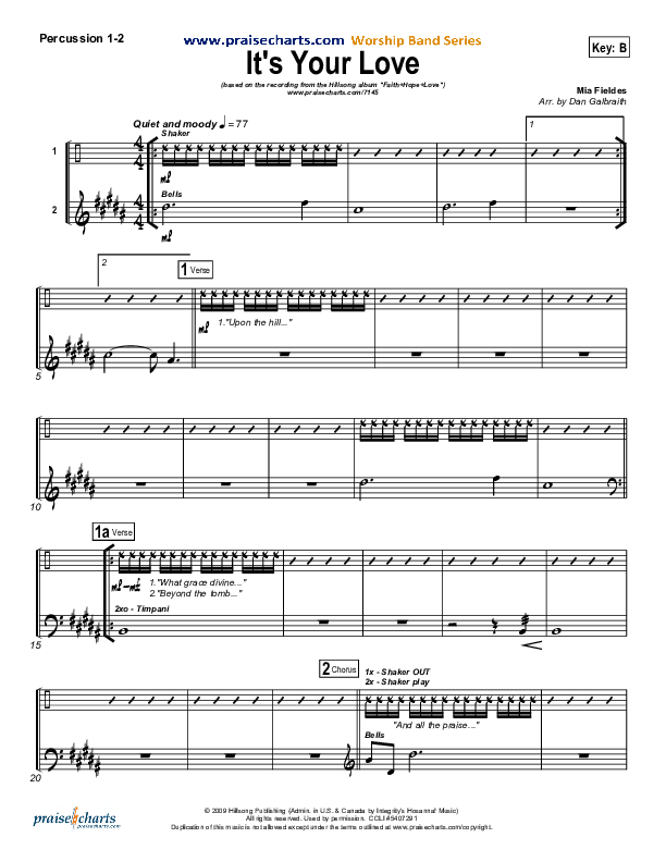 It's Your Love Percussion 1/2 (Hillsong Worship)