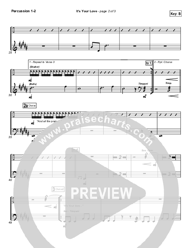 It's Your Love Percussion 1/2 (Hillsong Worship)