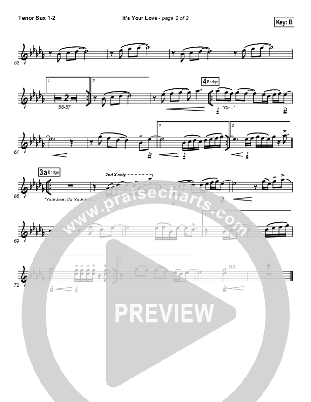 It's Your Love Tenor Sax 1/2 (Hillsong Worship)