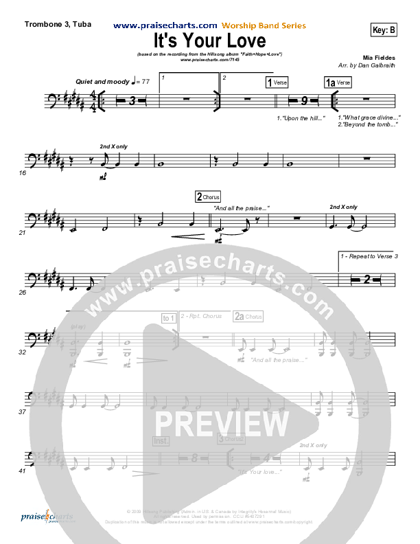 It's Your Love Trombone 3/Tuba (Hillsong Worship)